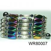 36inch Rainbow Magnetic Wrap Pearl Beads Bracelet Necklace All in One Set